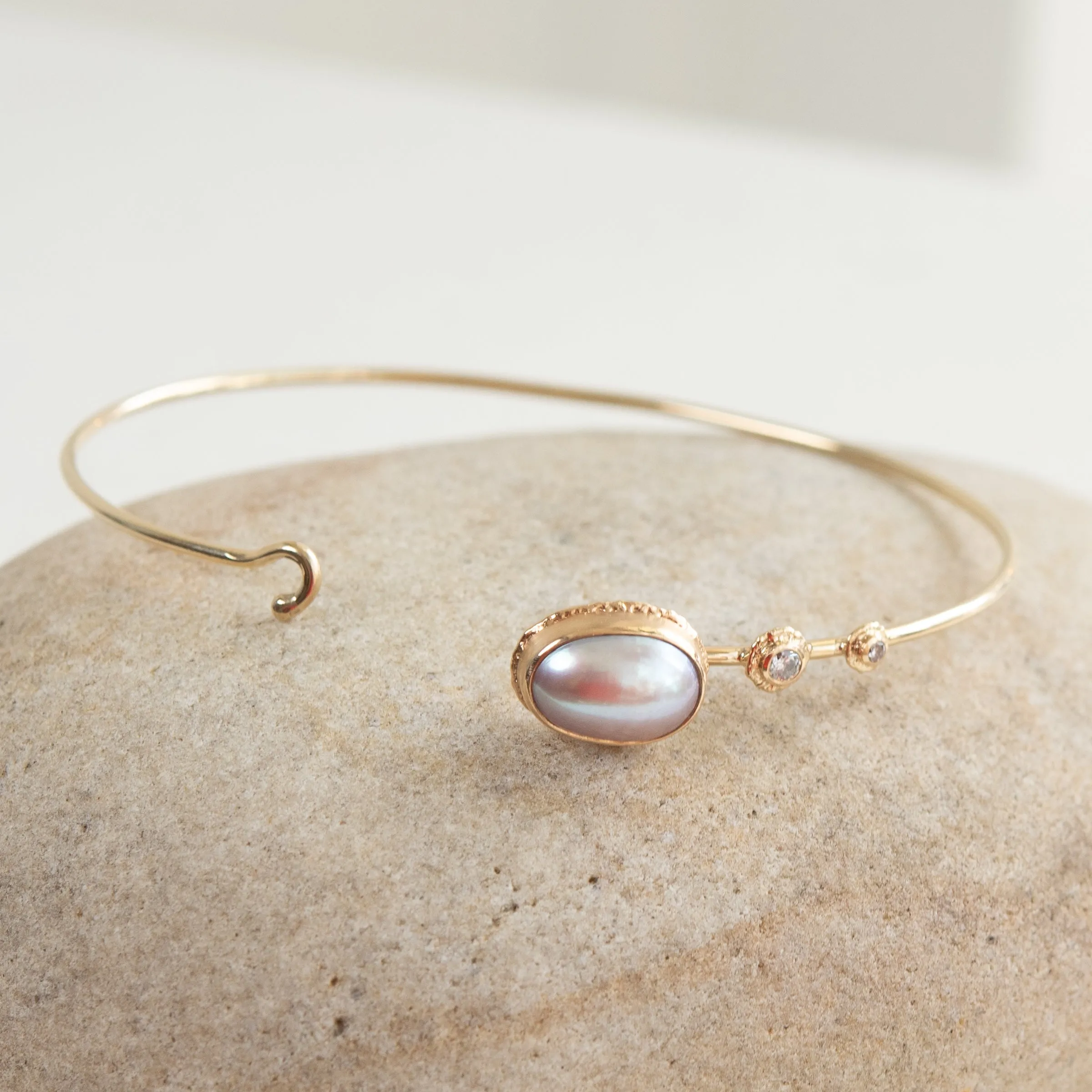 Jamie Joseph  Cultured Pearl, Diamond and 14K Gold Bracelet