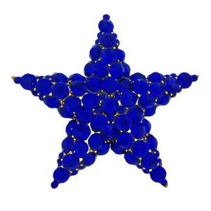 Jewelblings Glitter Full Micro Pave Blue Crystal Five Point Star Brooches Pins Independent Day Inspiration Christmas Anniversary Jewelry