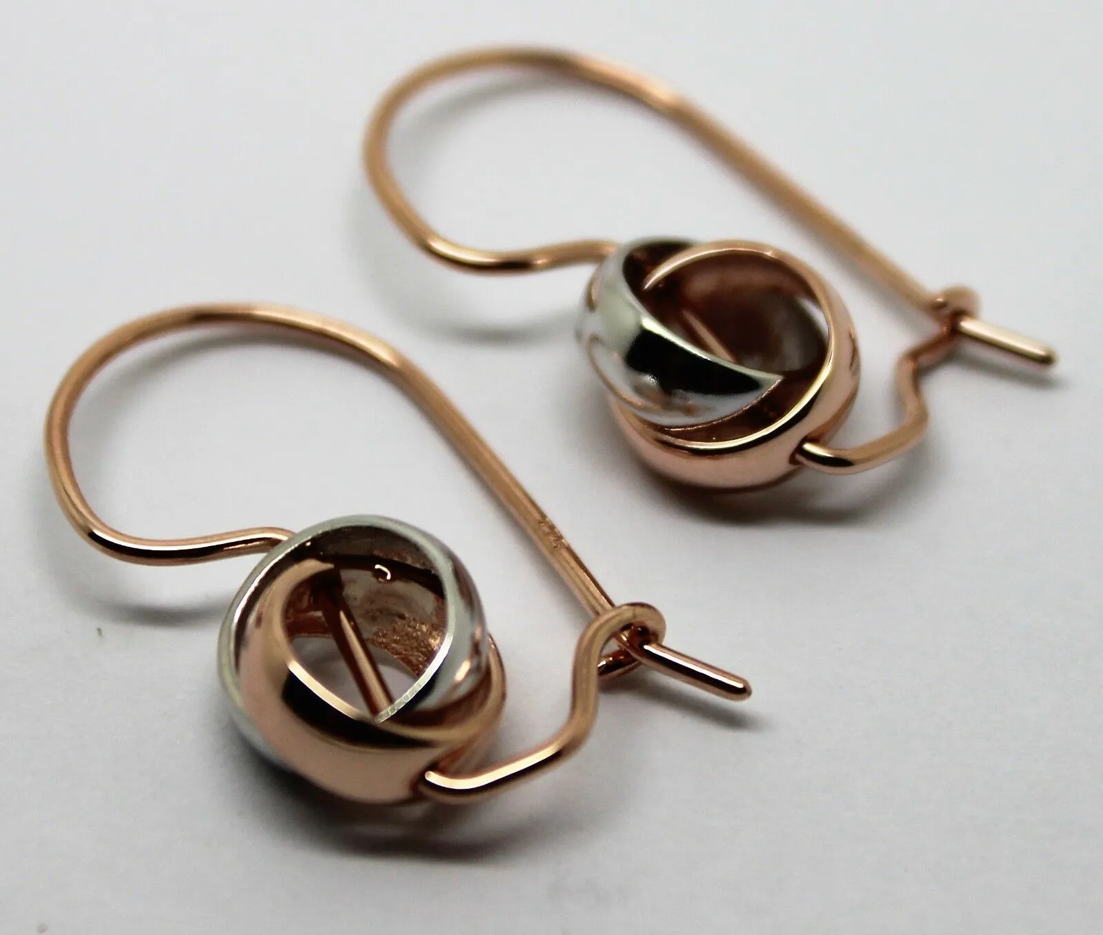 Kaedesigns Genuine 9ct 10mm Rose White Gold Belcher Spinning Earrings