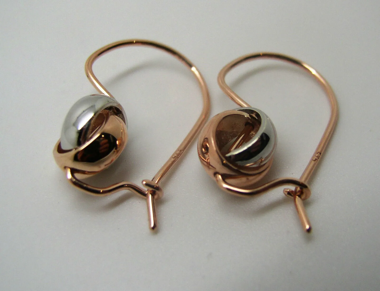 Kaedesigns Genuine 9ct 10mm Rose White Gold Belcher Spinning Earrings