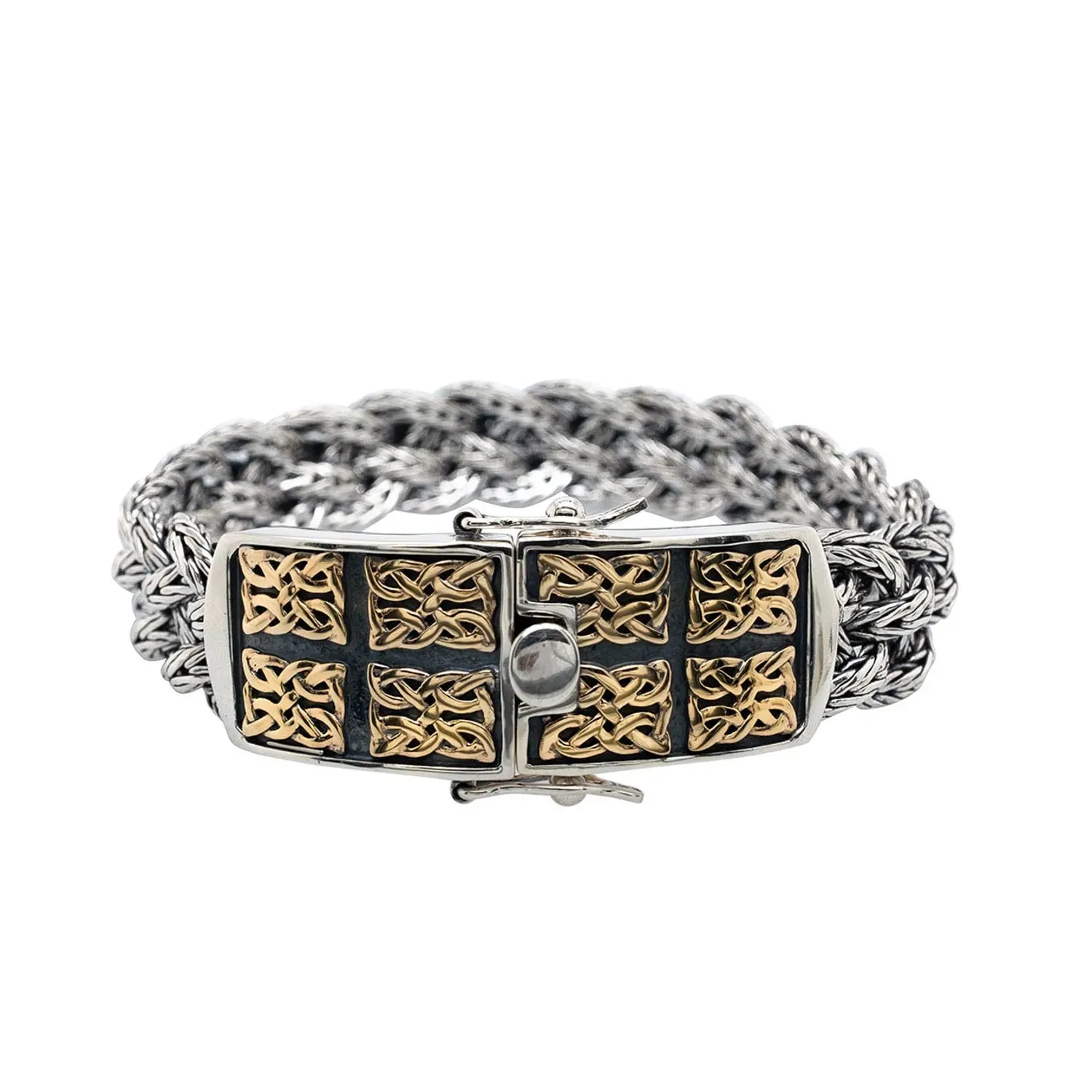 Keith Jack Sterling Silver   10k Norse Forge Dragon Weave Bracelet