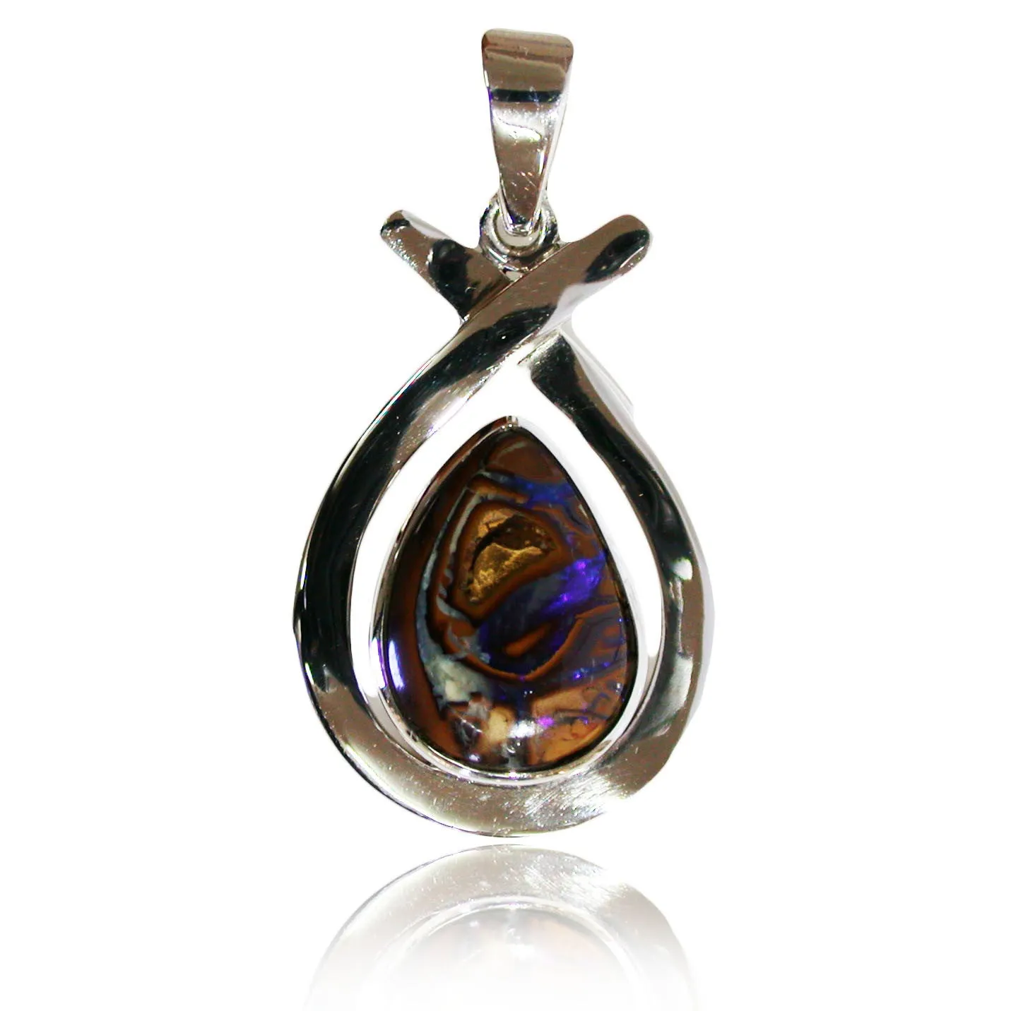 Koroit Blue Matrix Sterling Silver Pendant