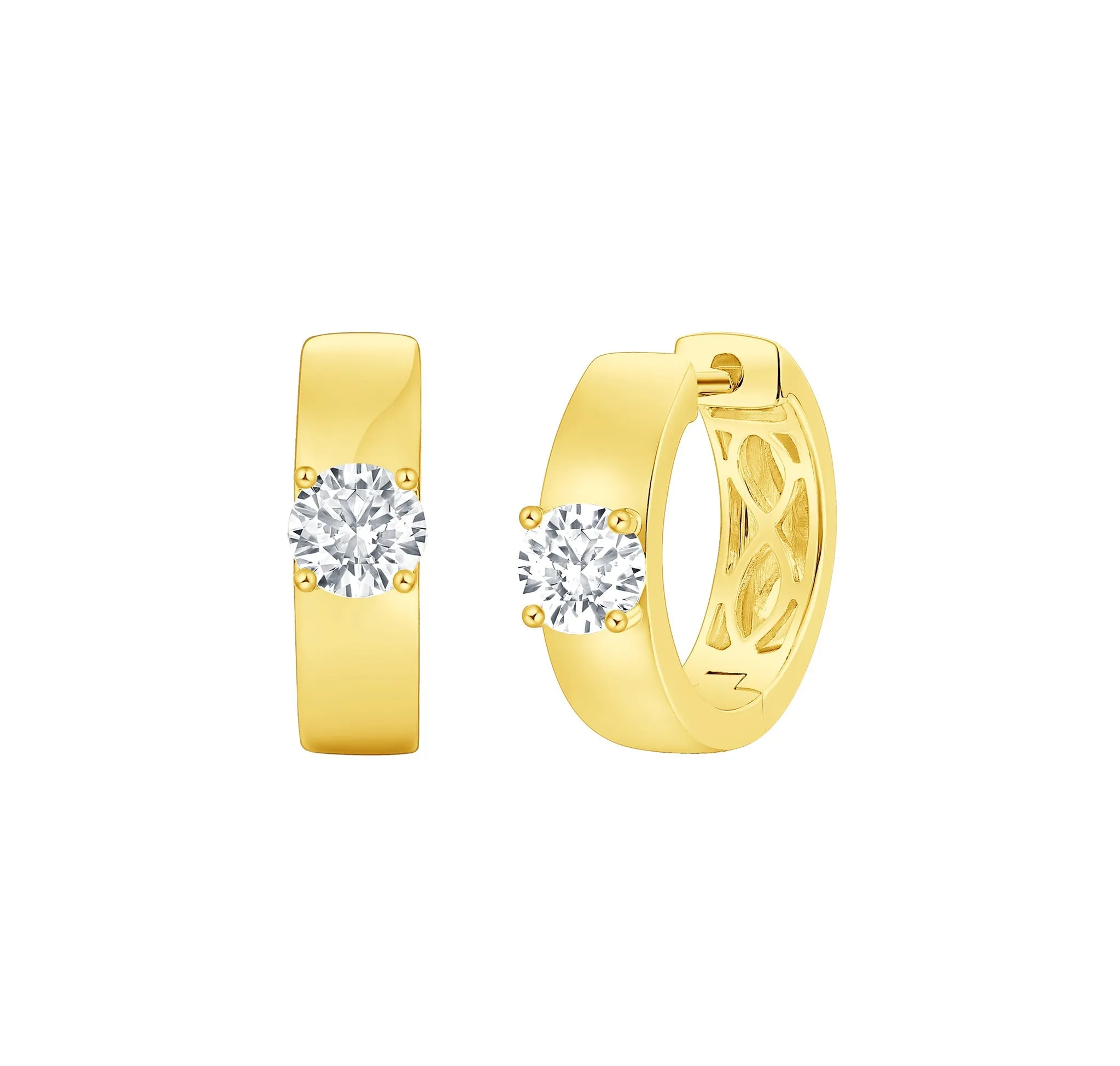 Lab Grown Diamond 0.68ct Round mini hoop Earrings