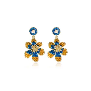 Lady Charlotte Drop Blue Earrings