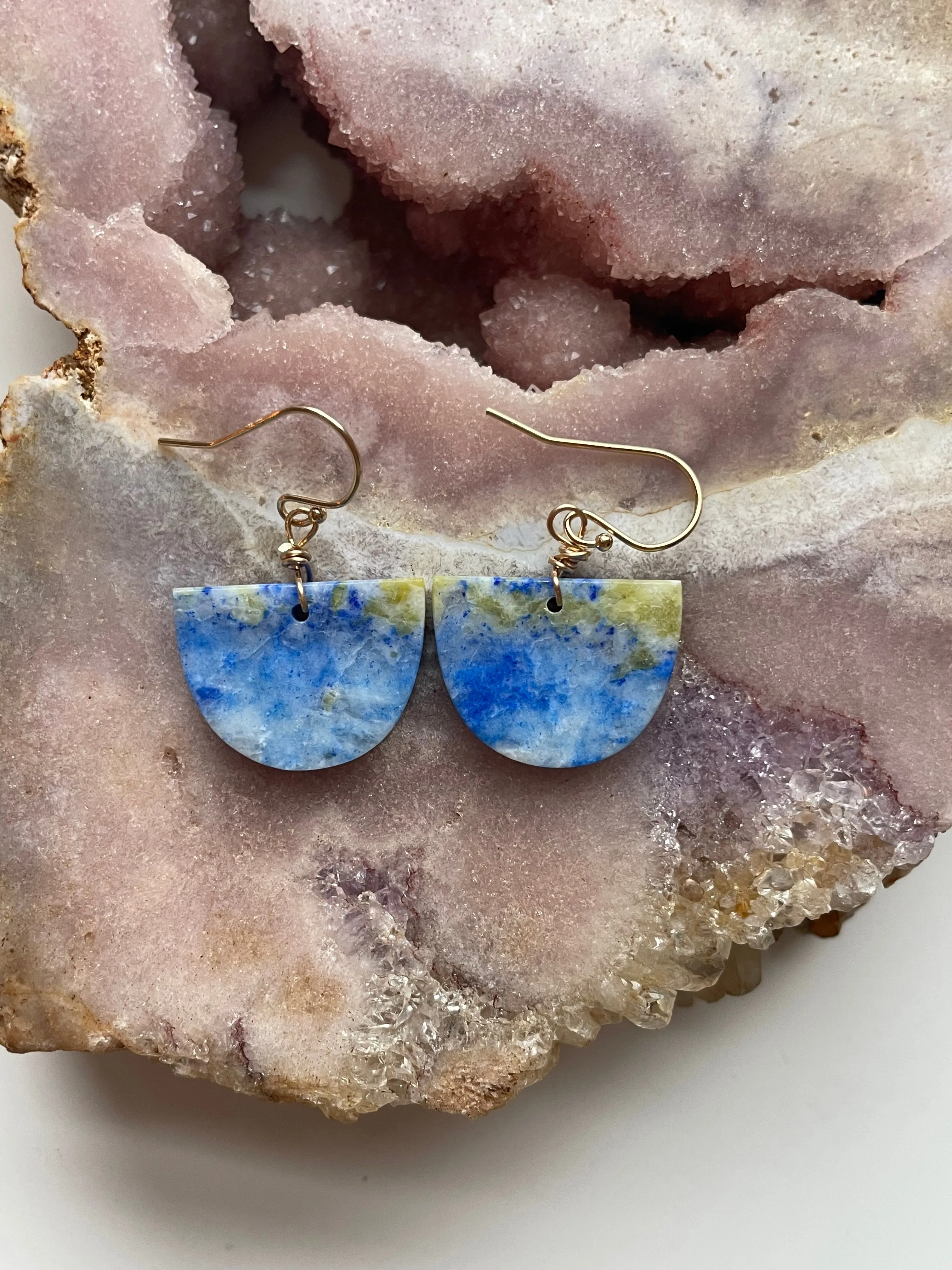 Lapis Lazuli  Earrings Gold Fill