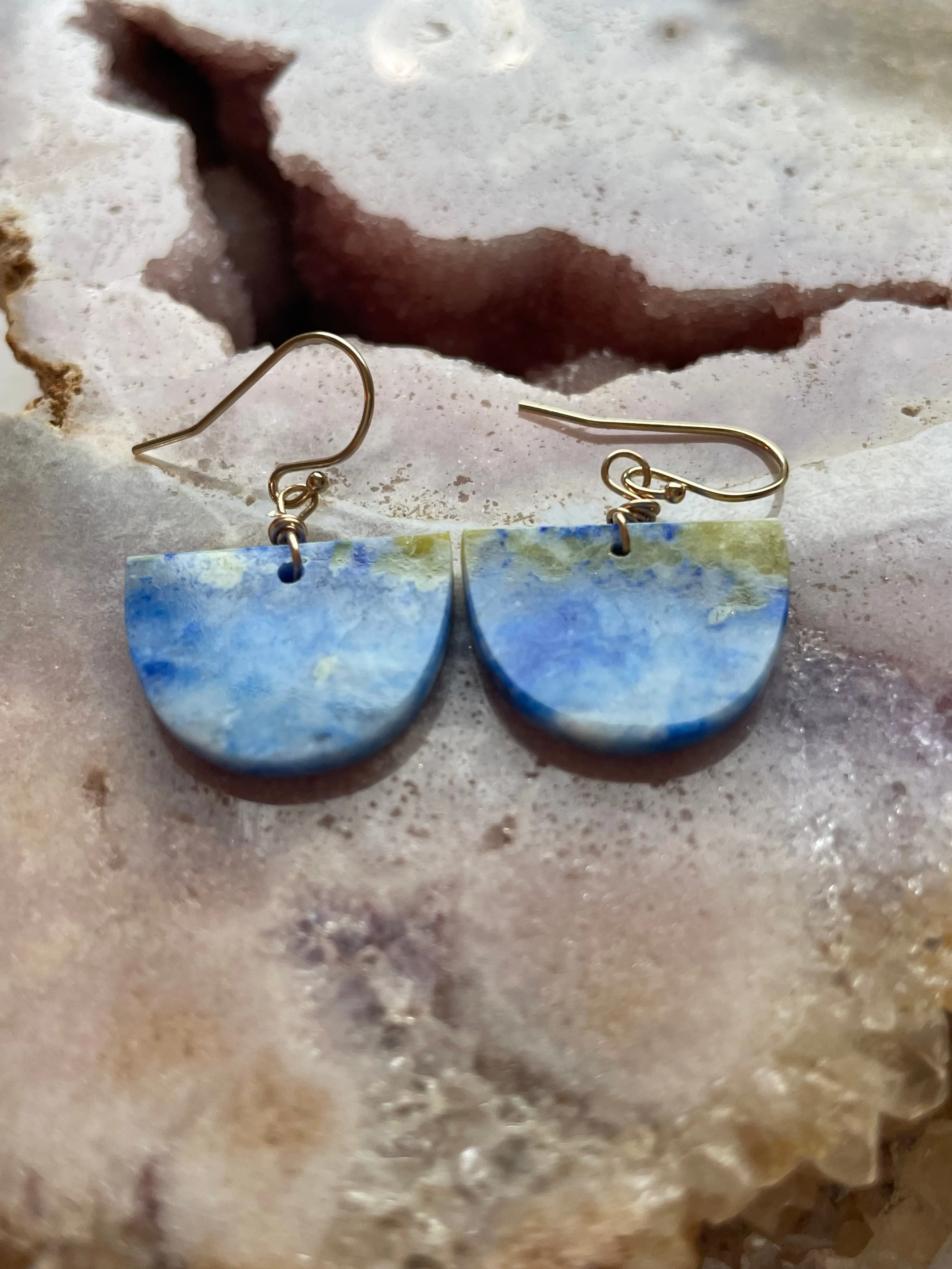 Lapis Lazuli  Earrings Gold Fill