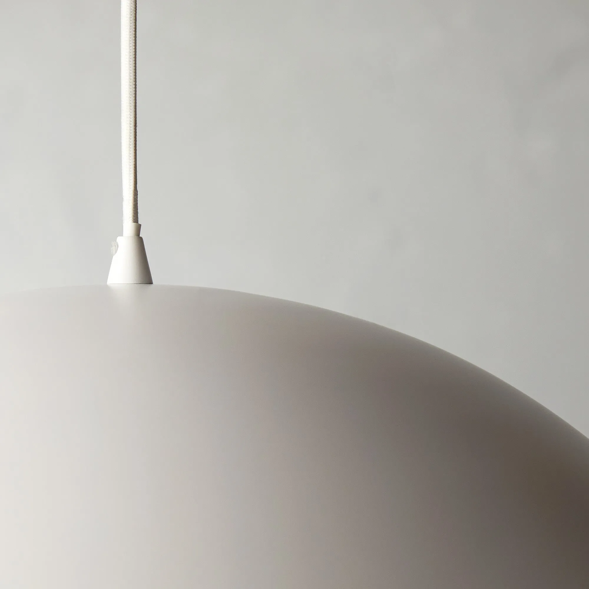 Larger Goodhew pendant in white with a gold interior - 60cms diameter