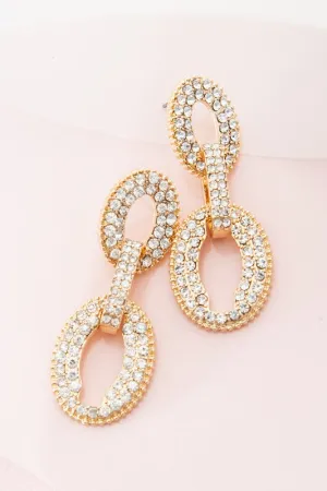 Long Lasting Friends Triple Rhinestone Hoops