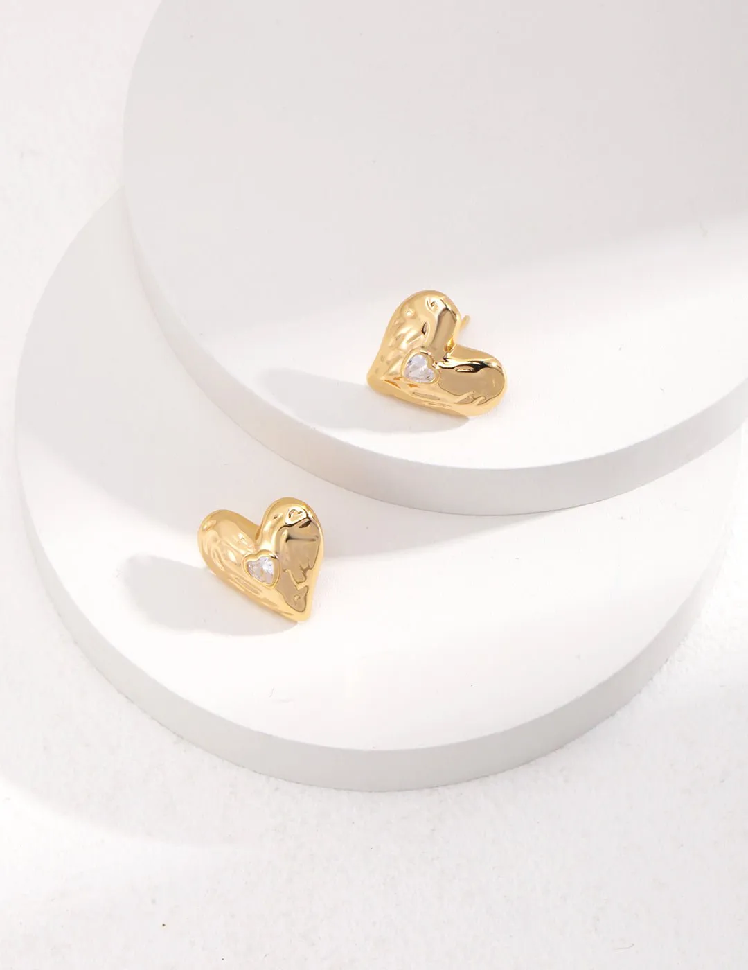 Love Heart Zircon Stud Earrings