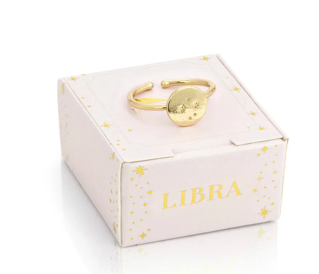 Lucky Feather Zodiac Signet Ring - Libra