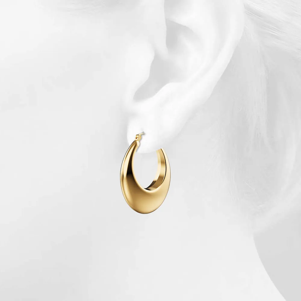 Maia Gold Stainless Steel Hoop Earrings