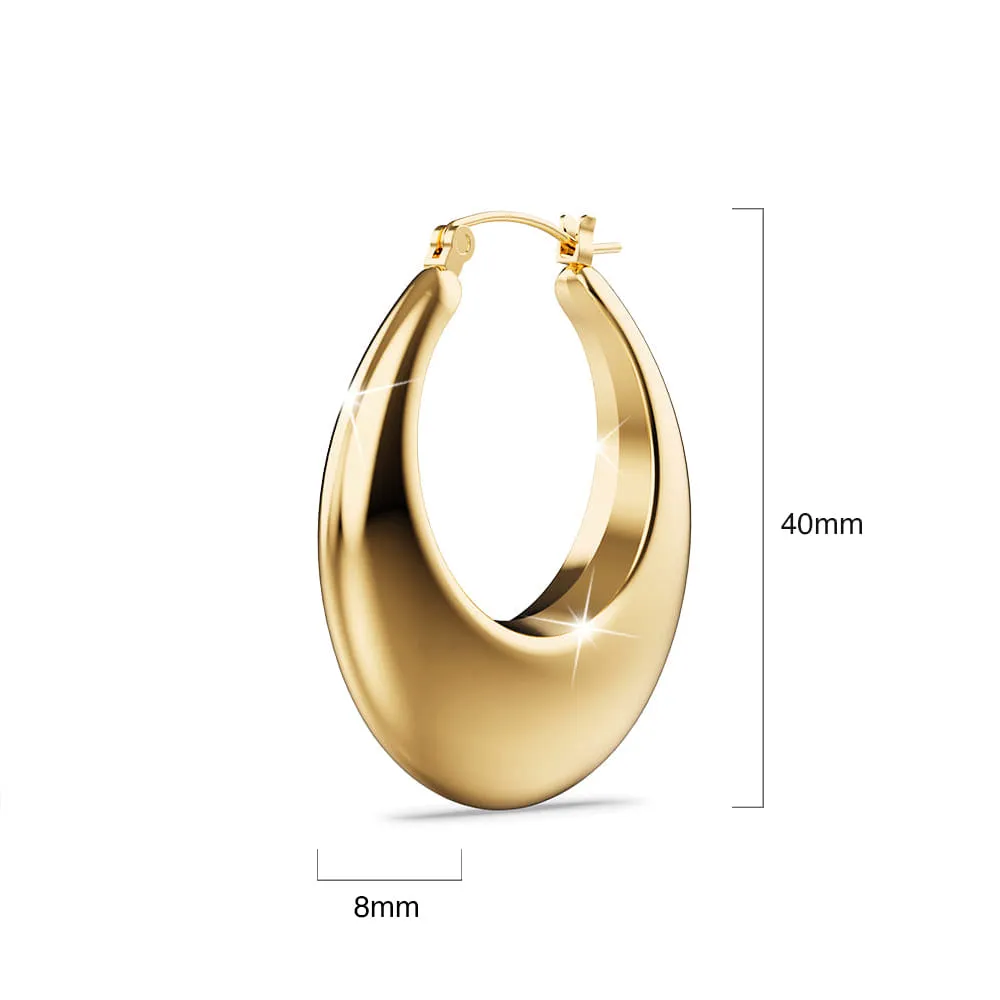 Maia Gold Stainless Steel Hoop Earrings