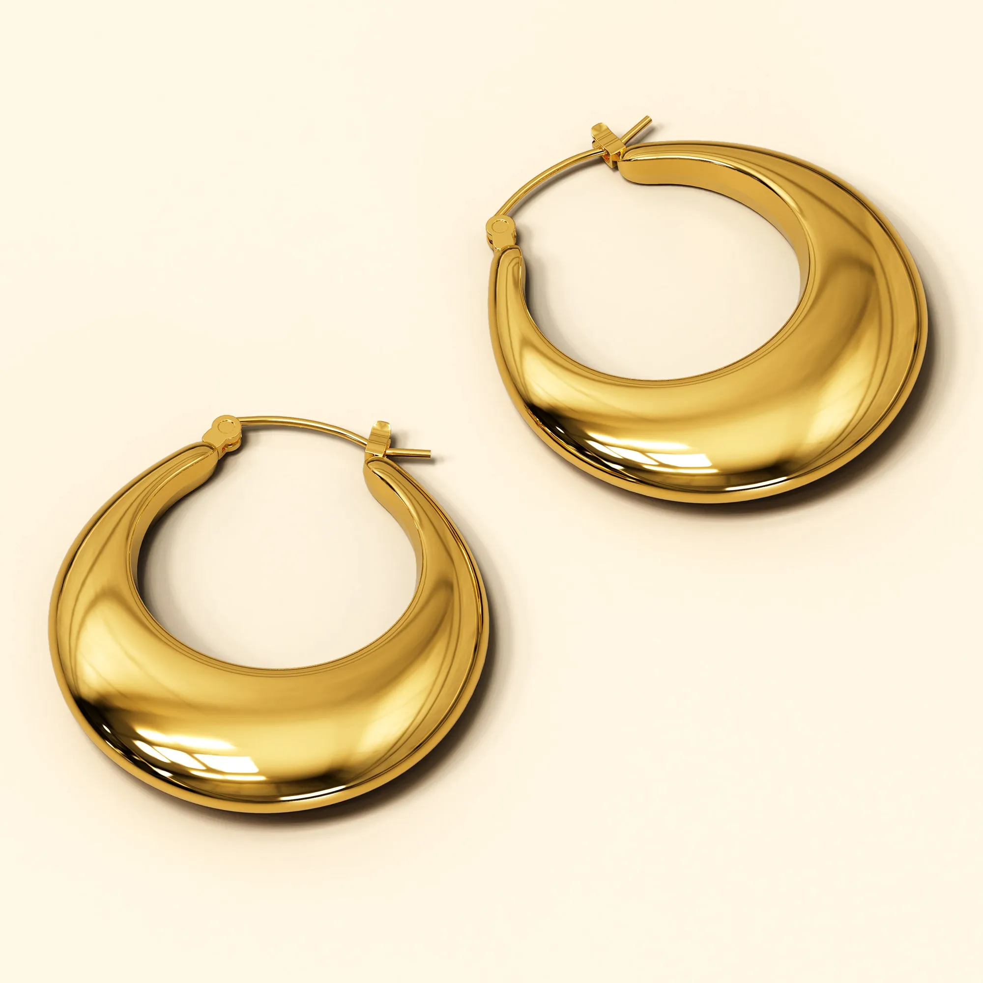 Maia Gold Stainless Steel Hoop Earrings