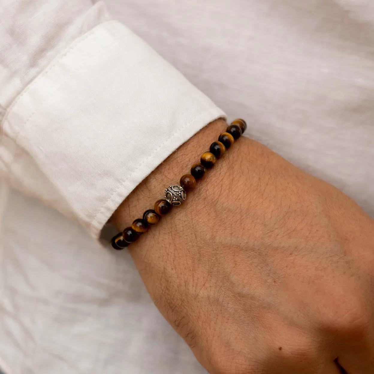 Men's Tiger Eye Bead Bracelet