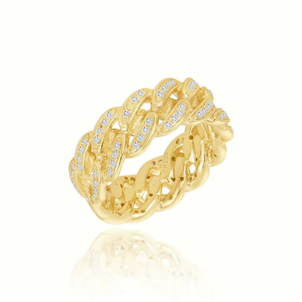 Men's Vermeil Diamond Cuban Link Ring