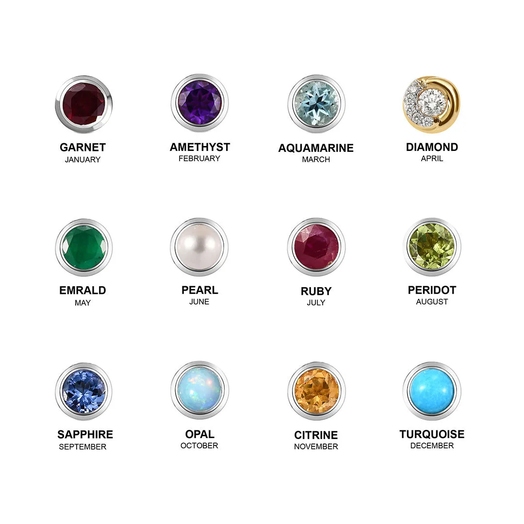 Molto Initial Charm Pendants   Solitaire Birthstone Charm Pendant