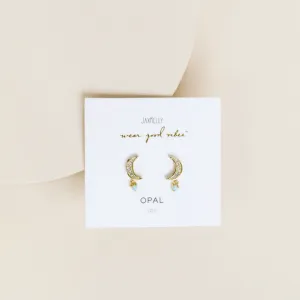 Mother of Pearl Moon Drop Earrings