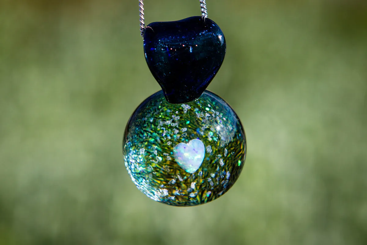 My Heart in Stars Pendant with Opal