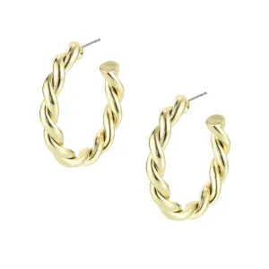 Natalie Wood - Hoop Earrings - Sea Breeze Wrapped - Gold