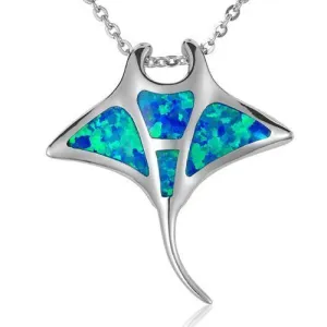 Opal Manta Ray Pendant