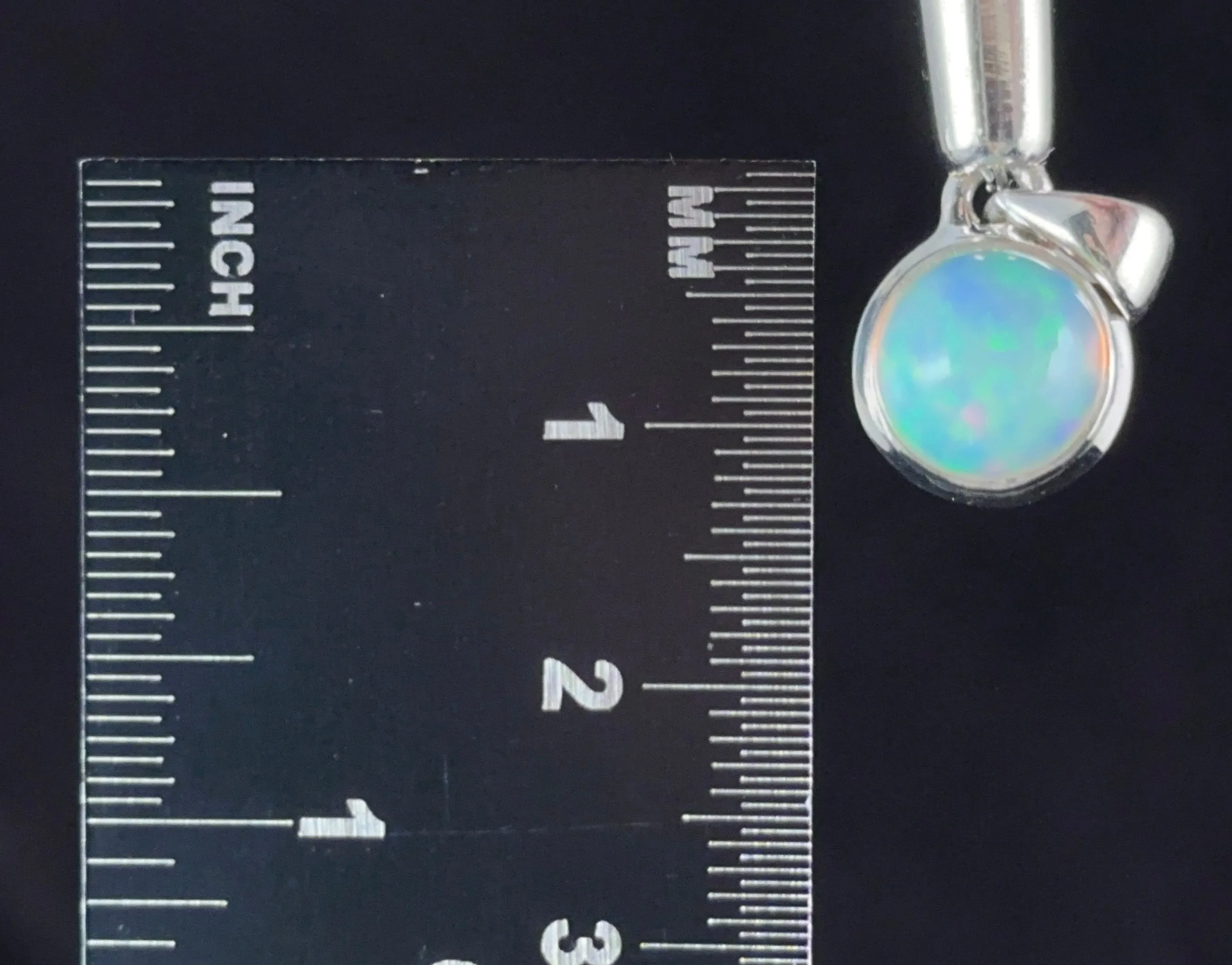 OPAL Pendant - Sterling Silver - Birthstone Jewelry, Opal Cabochon Necklace, Welo Opal, 54377