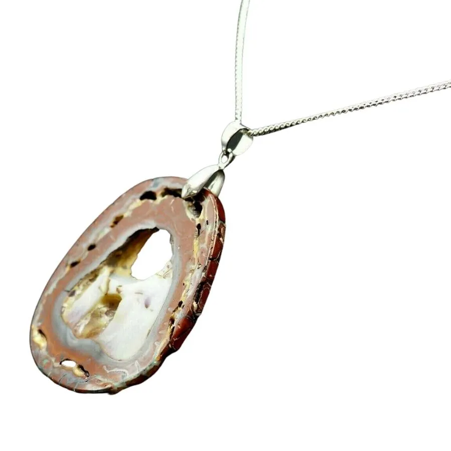 Opal Pendant with 18ct White Gold Plated Bale