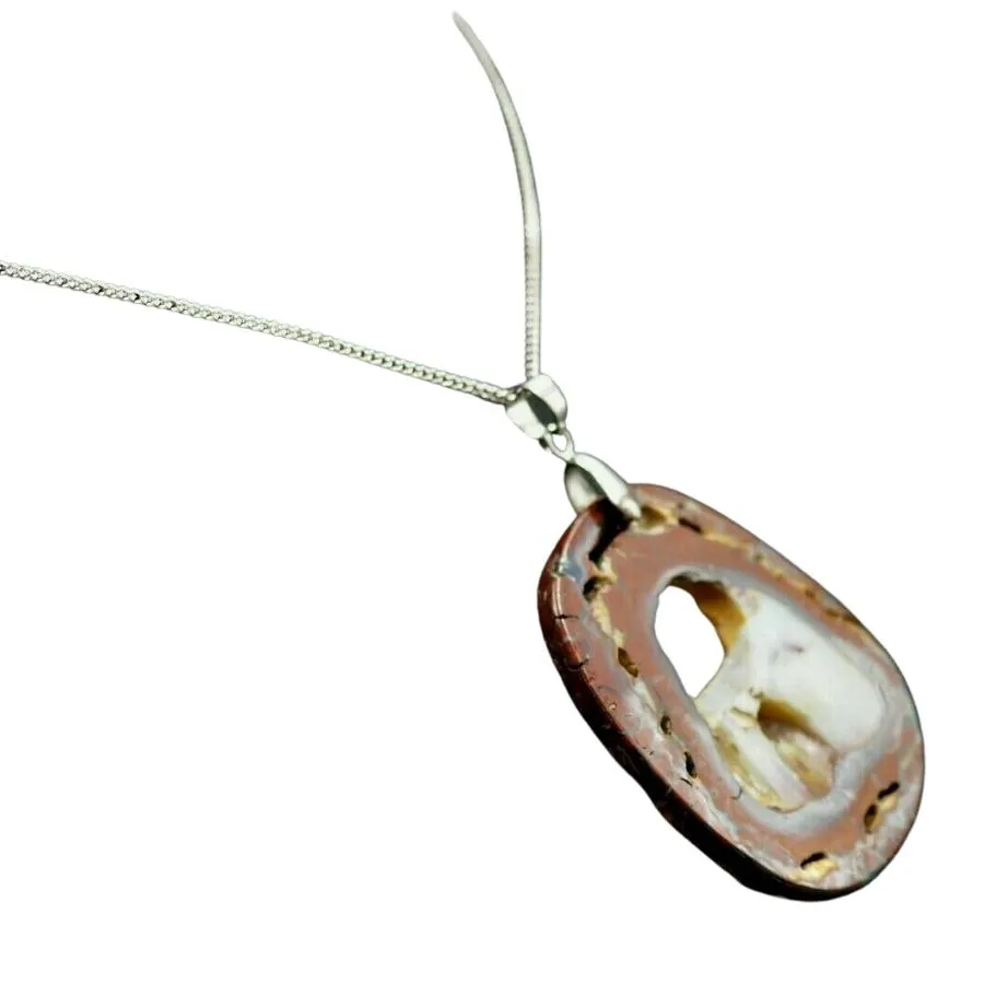 Opal Pendant with 18ct White Gold Plated Bale