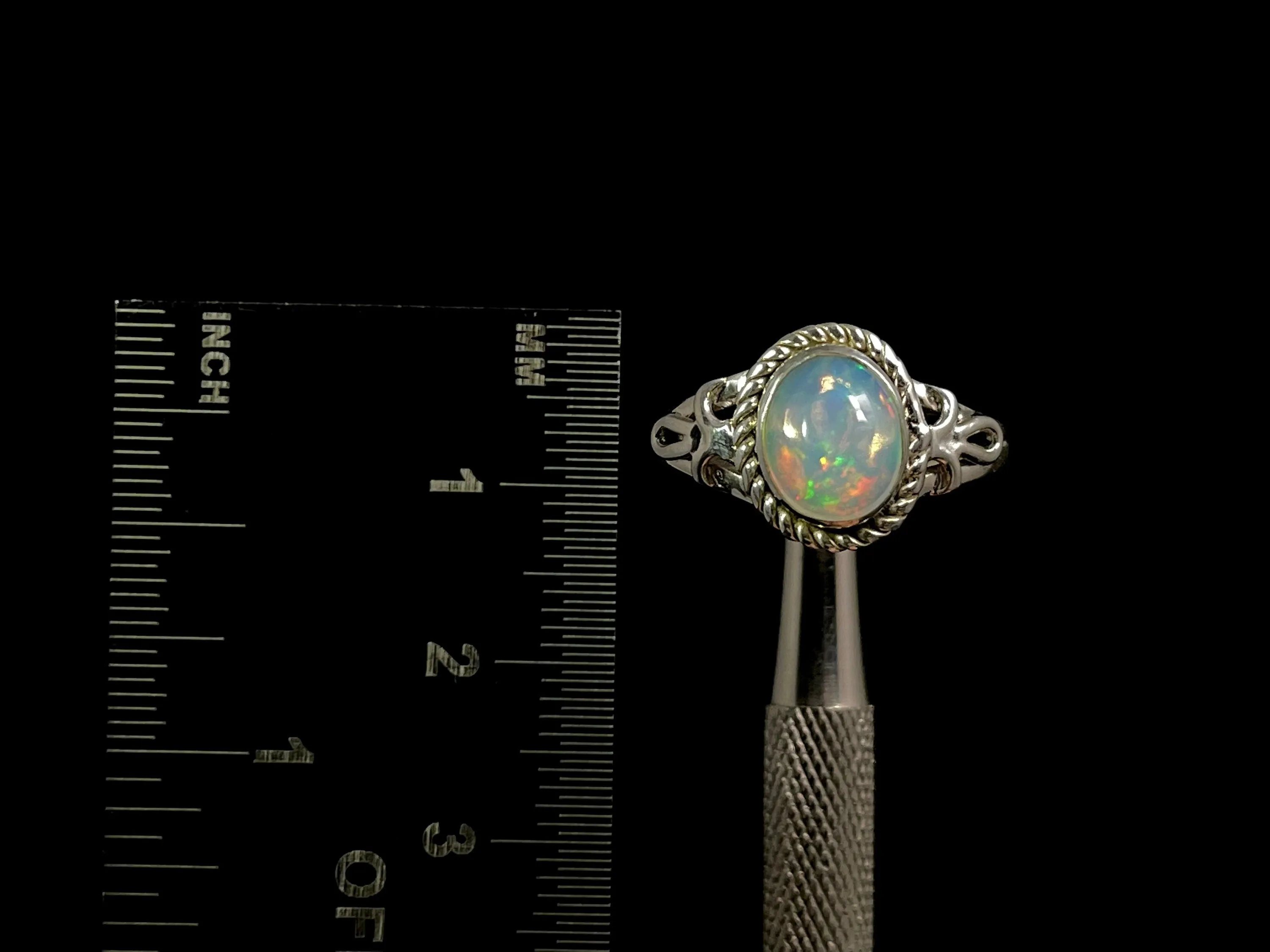 OPAL RING - Sterling Silver, Size 10 - Ethiopian Opal Rings for Women, Bridal Jewelry, Welo Opal, 49155