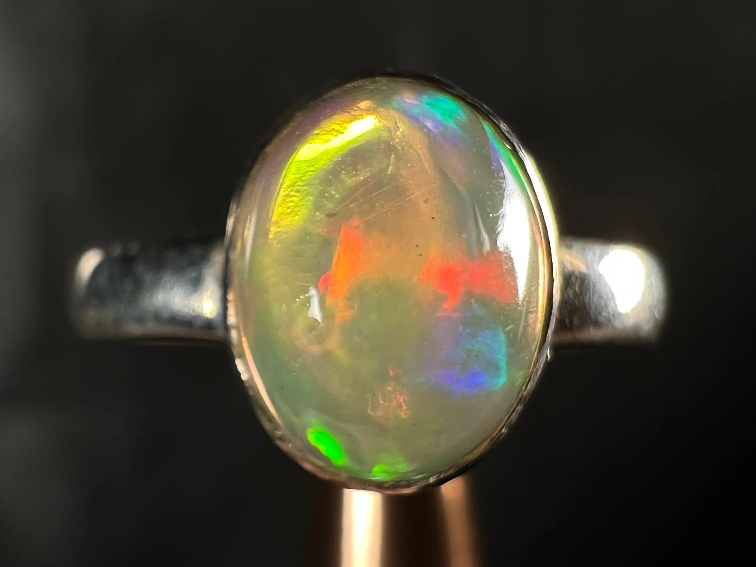 OPAL RING - Sterling Silver, Size 6 - Dainty Opal Ring, Opal Jewelry, Welo Opal, 51746