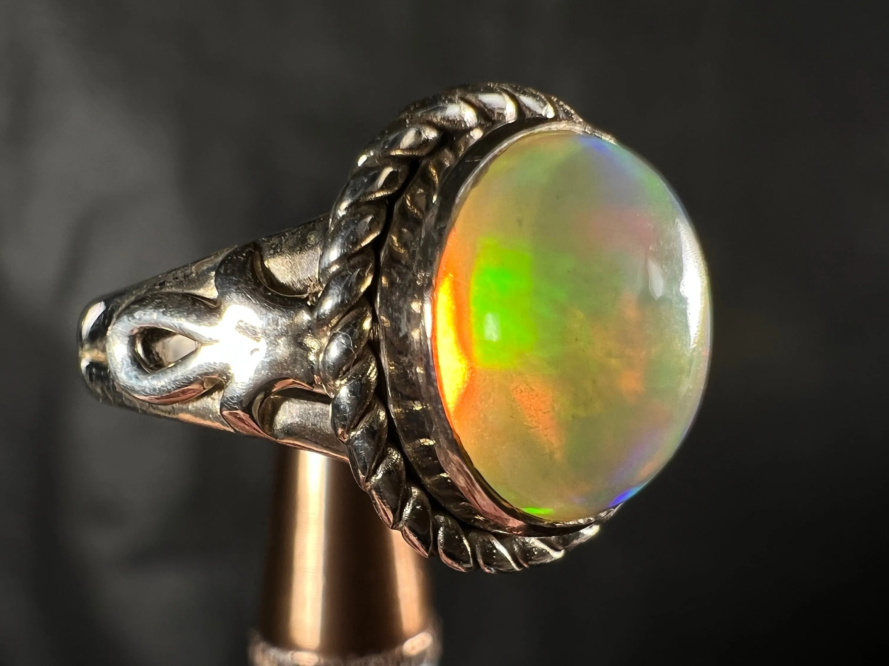 OPAL RING - Sterling Silver, Size 6 - Ethiopian Opal Rings for Women, Bridal Jewelry, Welo Opal, 51747