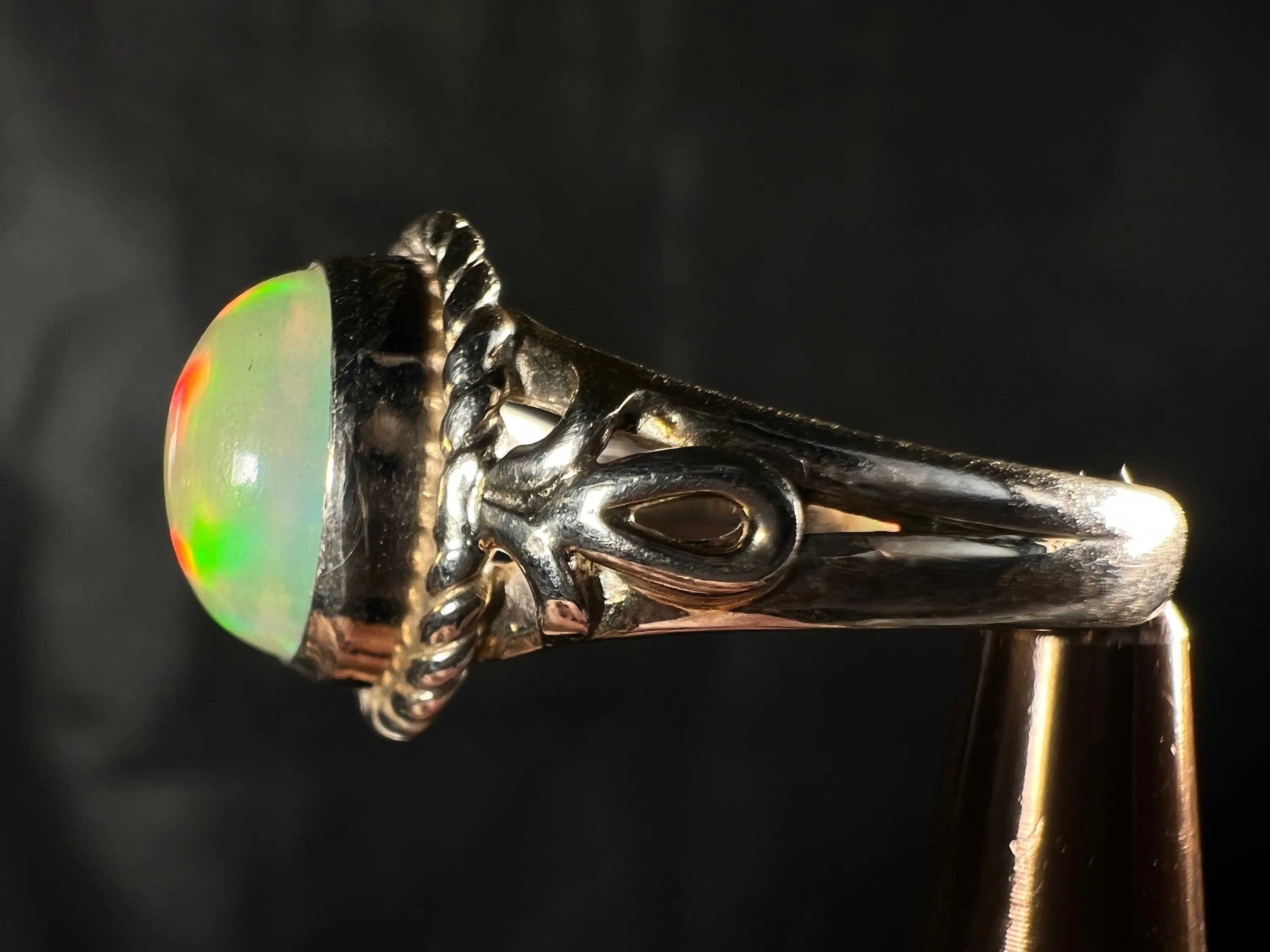 OPAL RING - Sterling Silver, Size 6 - Ethiopian Opal Rings for Women, Bridal Jewelry, Welo Opal, 51747