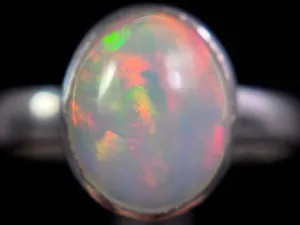 OPAL RING - Sterling Silver, Size 7.5 - Dainty Opal Ring, Opal Jewelry, Welo Opal, 49276