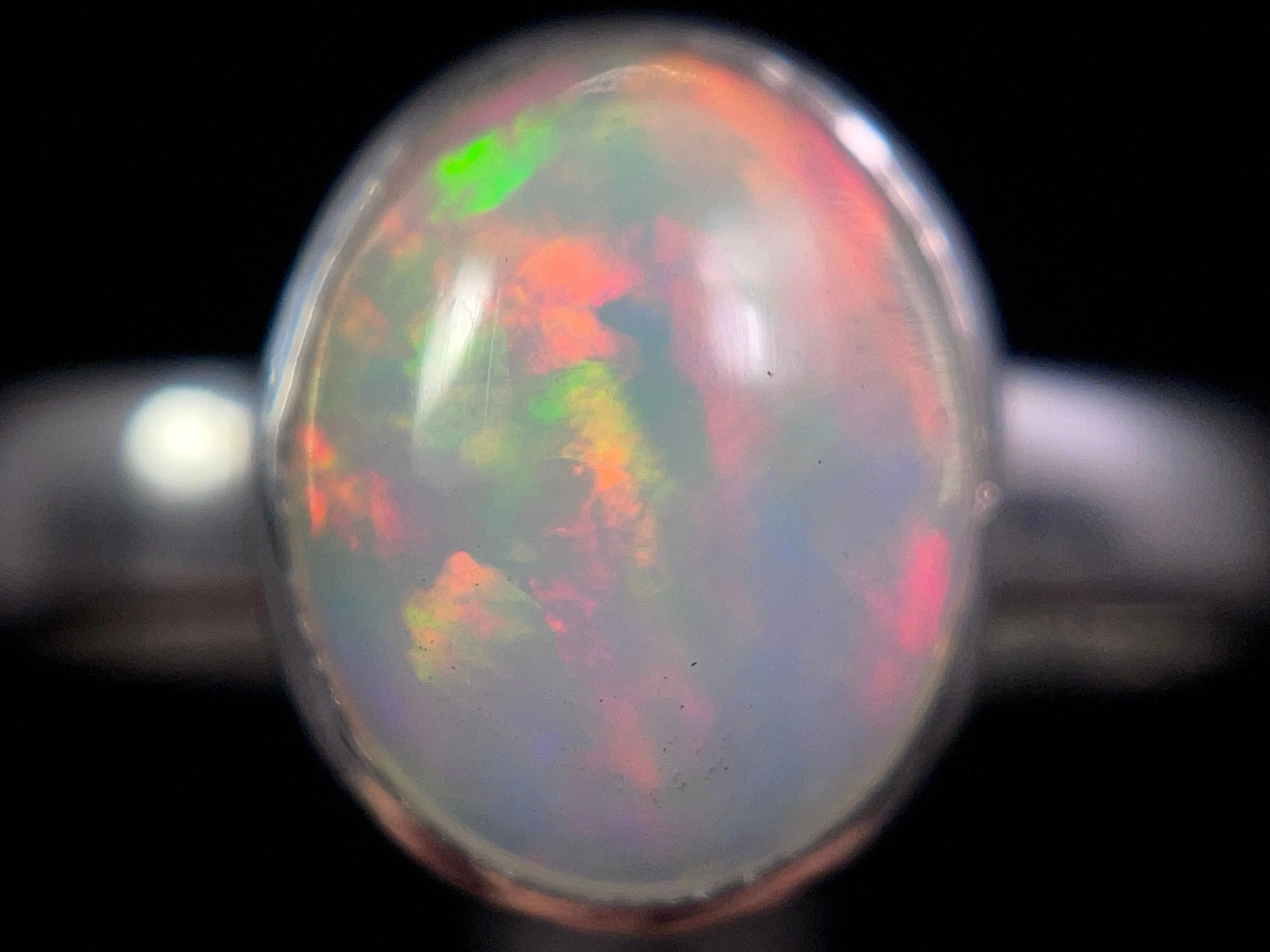 OPAL RING - Sterling Silver, Size 7.5 - Dainty Opal Ring, Opal Jewelry, Welo Opal, 49276