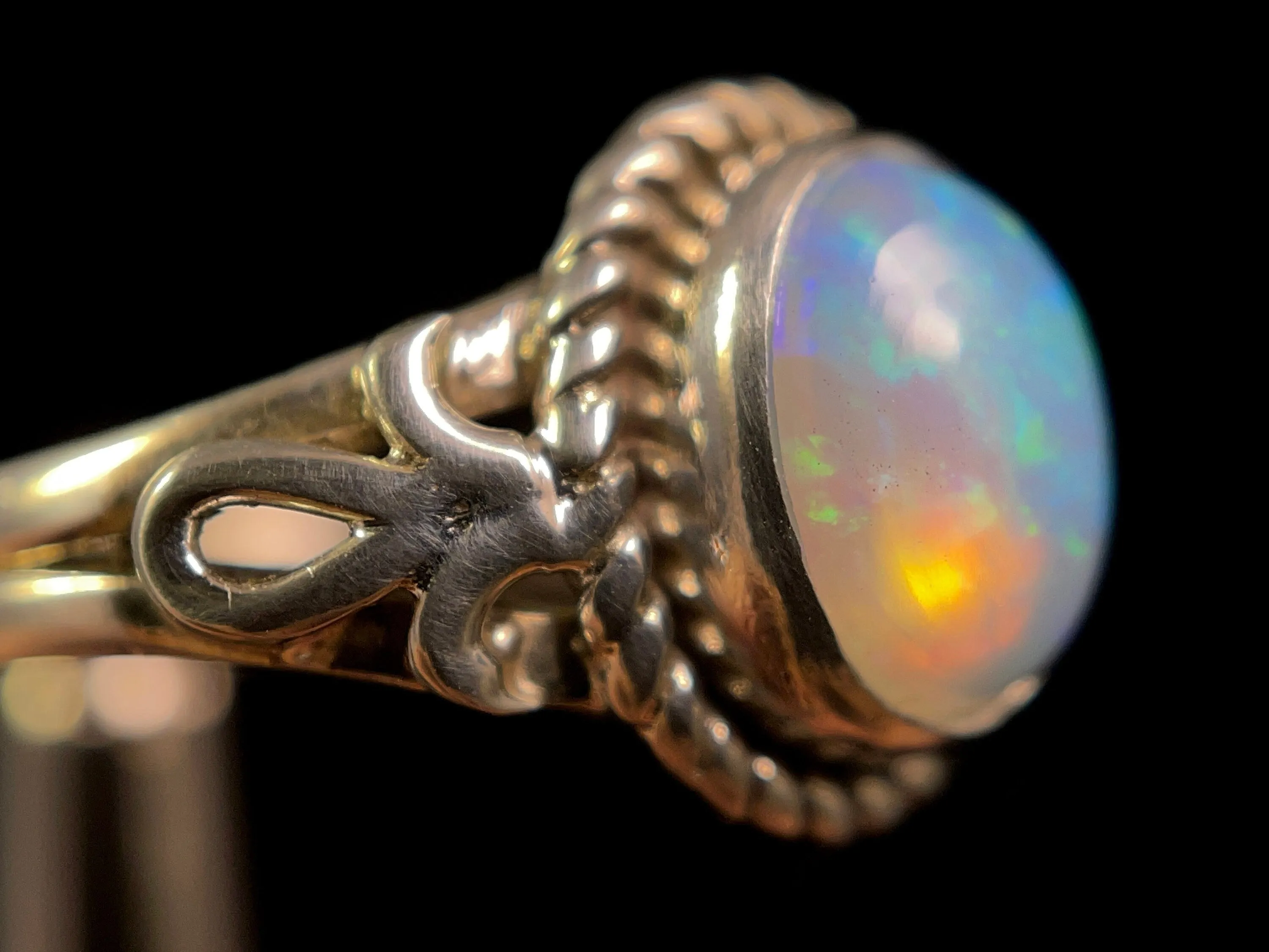 OPAL RING - Sterling Silver, Size 7.5 - Ethiopian Opal Rings for Women, Bridal Jewelry, Welo Opal, 49198