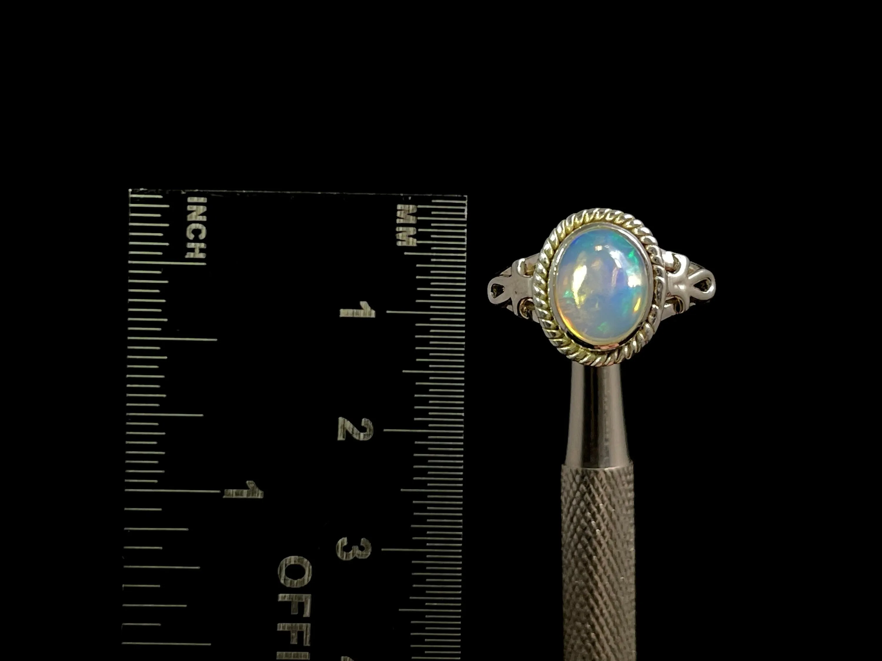 OPAL RING - Sterling Silver, Size 8 - Ethiopian Opal Rings for Women, Bridal Jewelry, Welo Opal, 49195