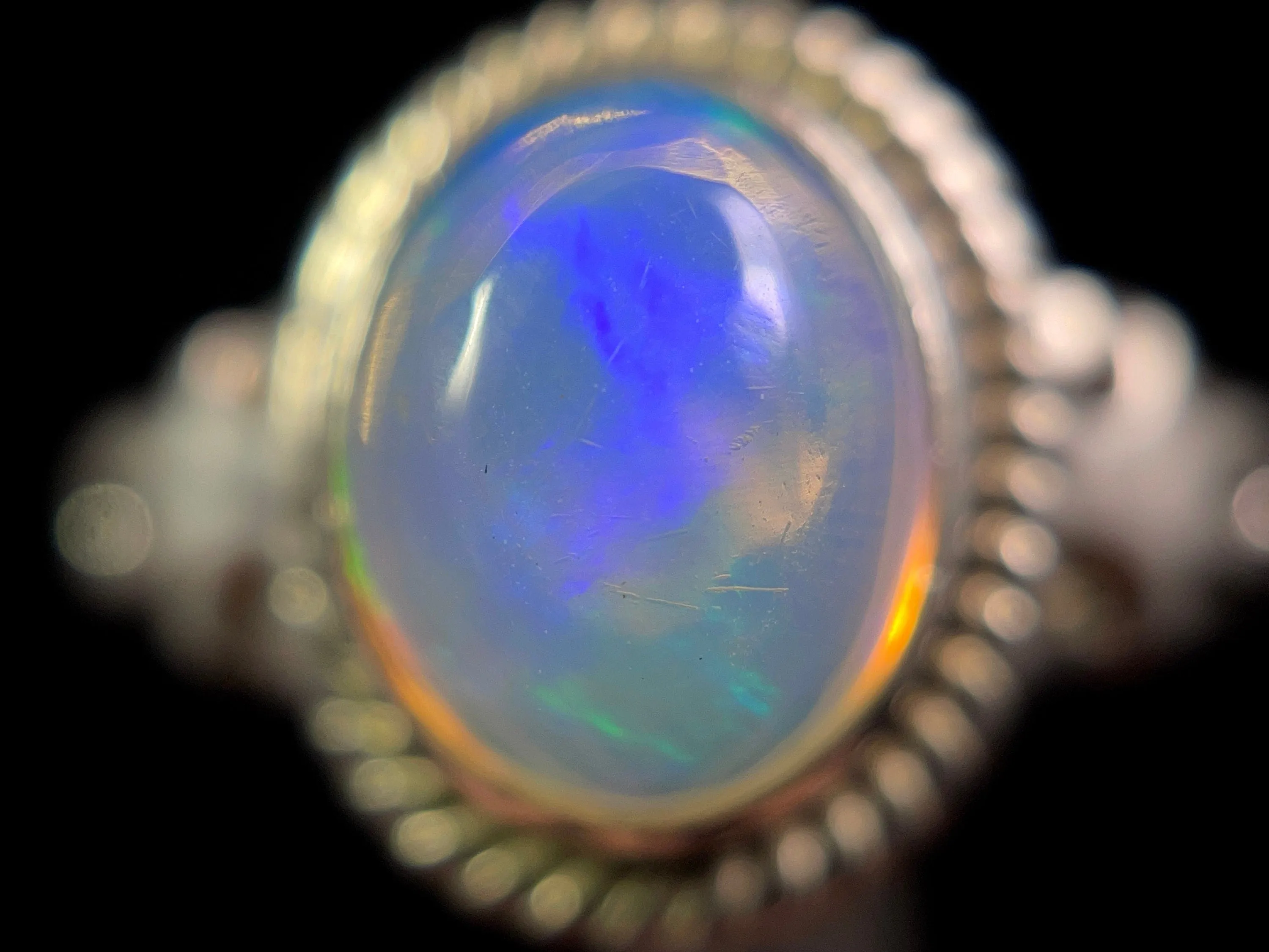 OPAL RING - Sterling Silver, Size 8 - Ethiopian Opal Rings for Women, Bridal Jewelry, Welo Opal, 49195