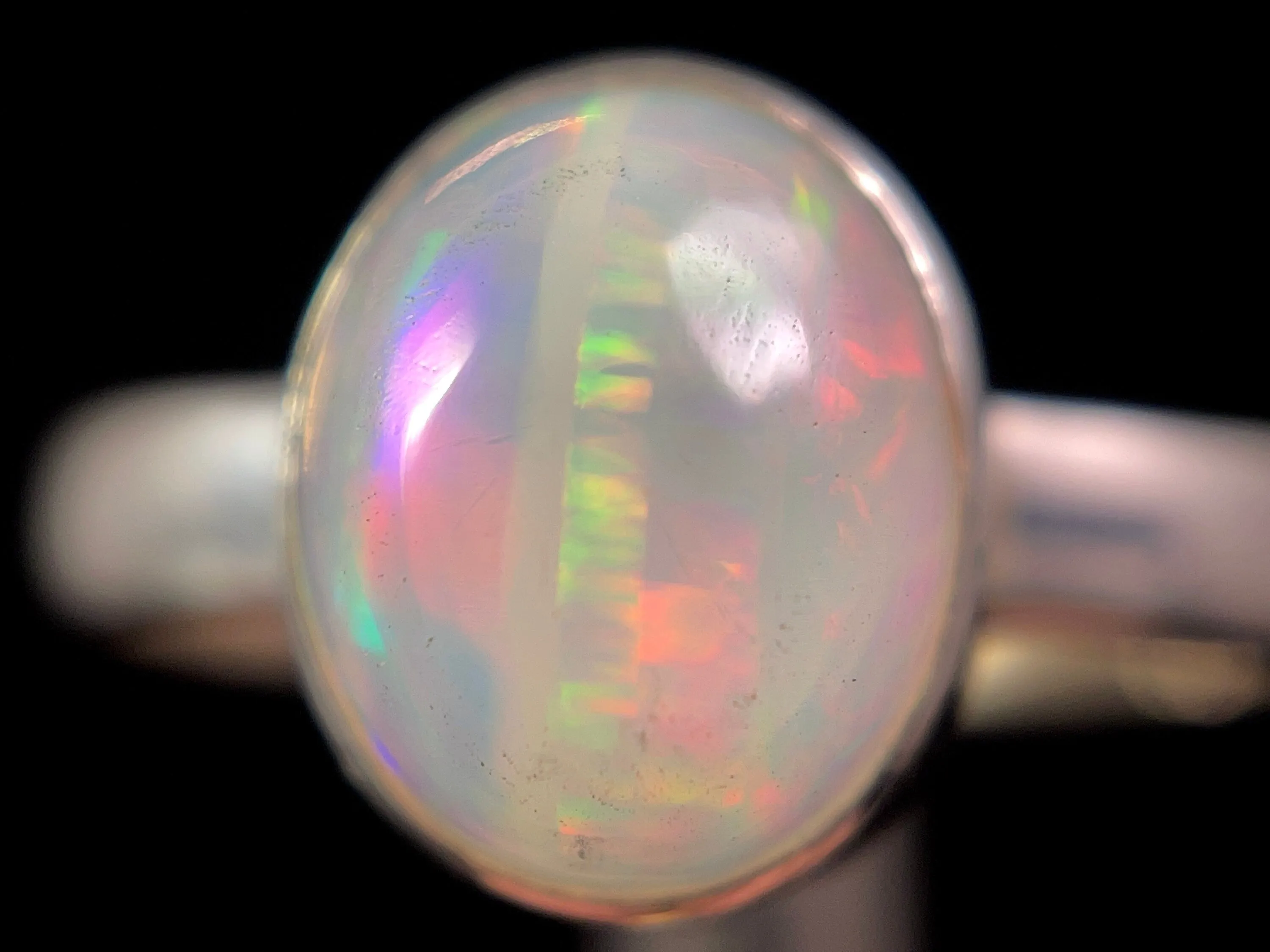 OPAL RING - Sterling Silver, Size 8.5 - Dainty Opal Ring, Opal Jewelry, Welo Opal, 49259