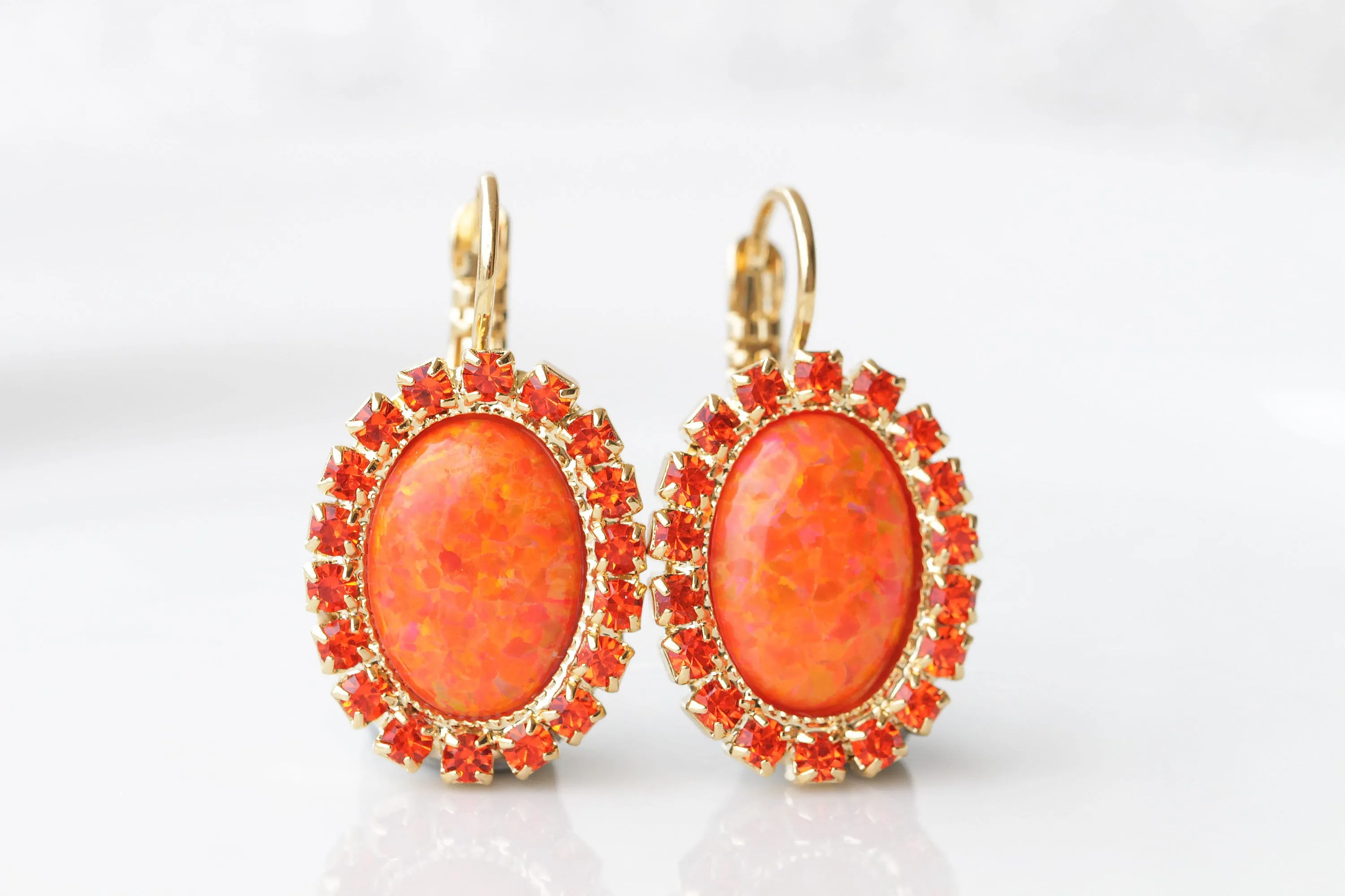 ORANGE OPAL EARRINGS