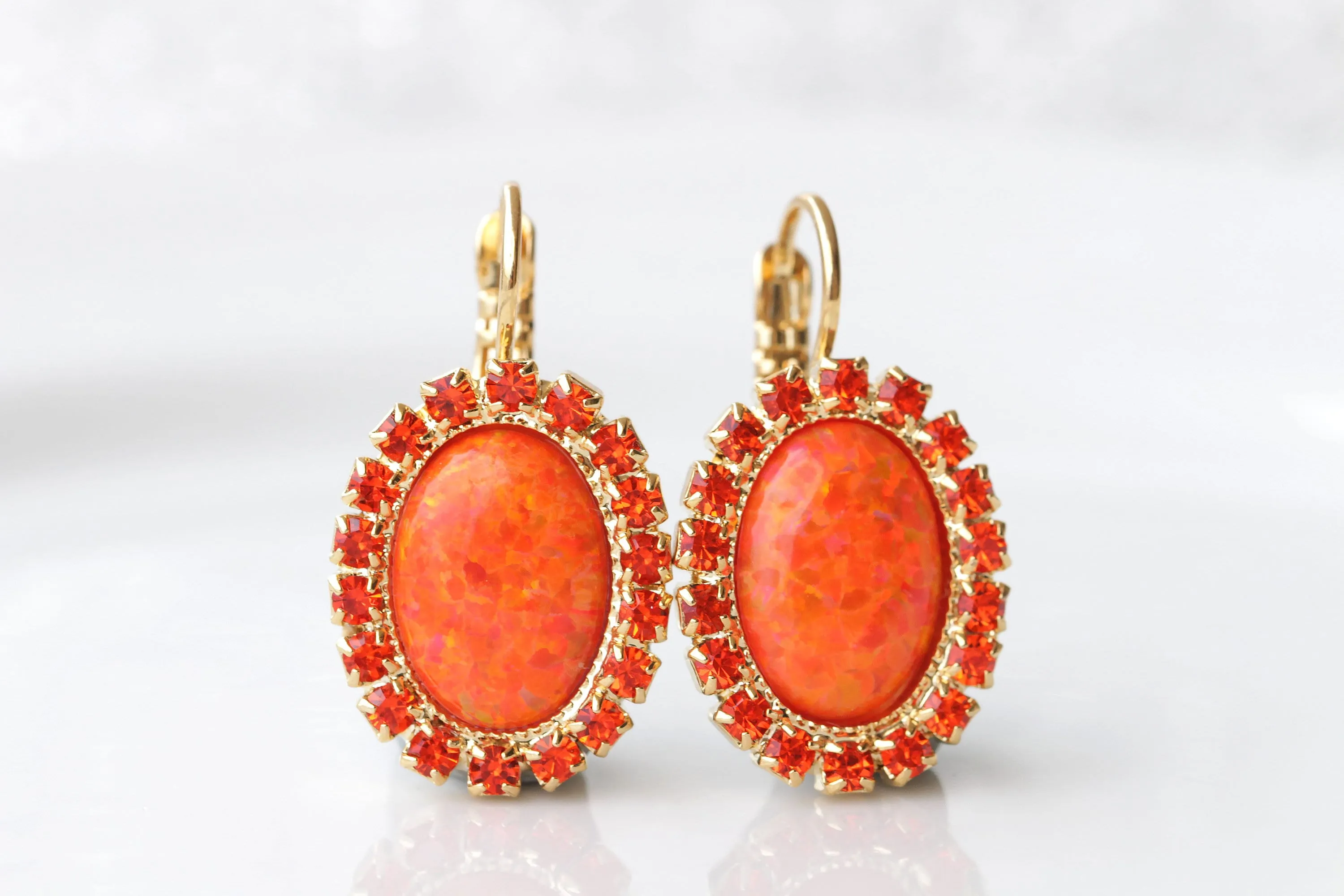 ORANGE OPAL EARRINGS