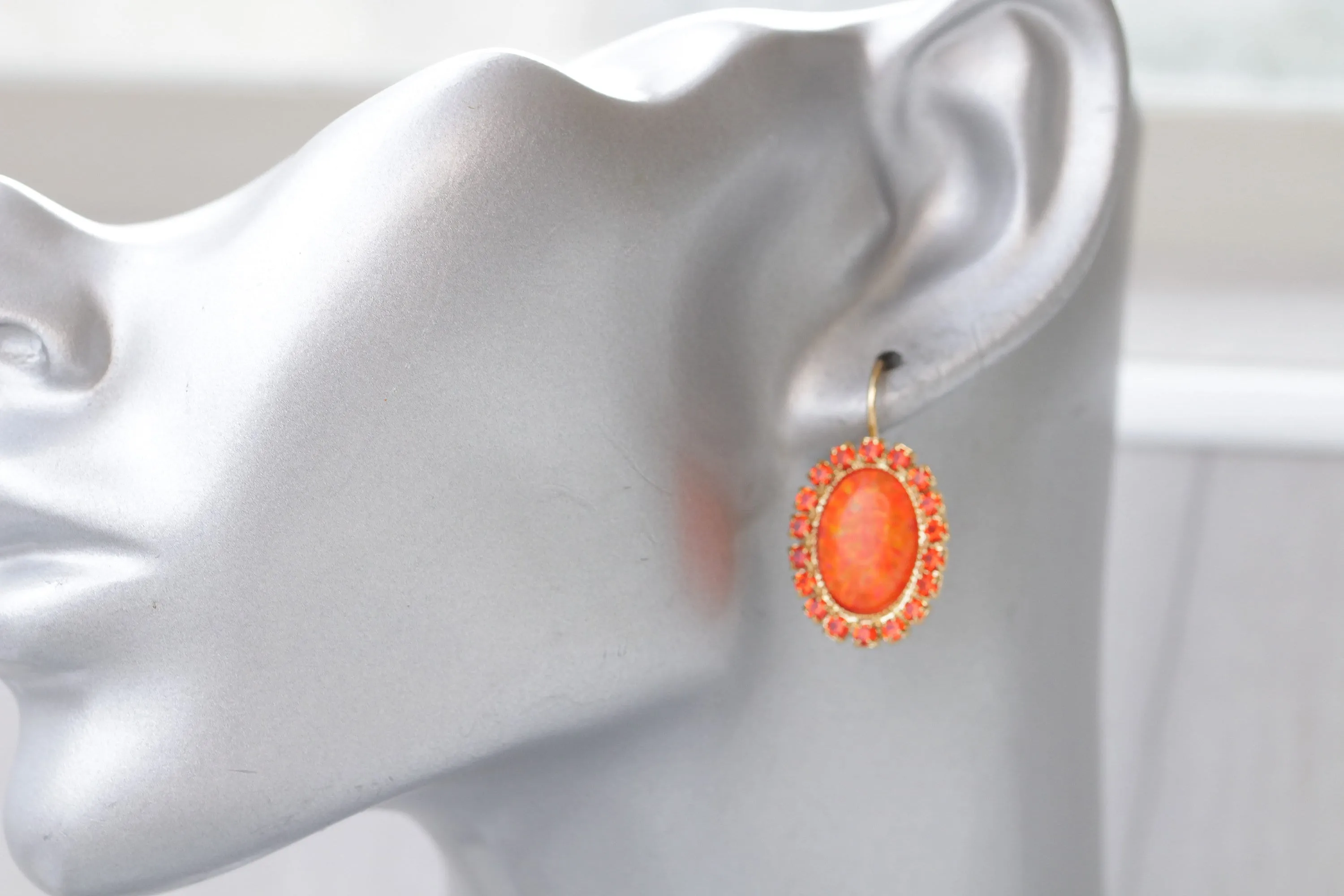 ORANGE OPAL EARRINGS