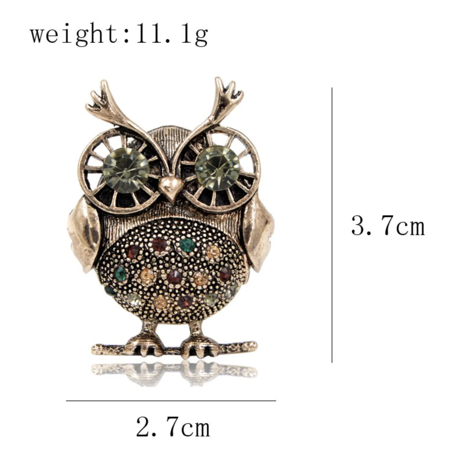 Owl brooch gold silver plated broach stunning diamonte celebrity queen pin u15