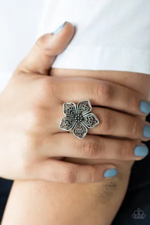 Paparazzi Ring ~ Full Bloom Fancy - Silver