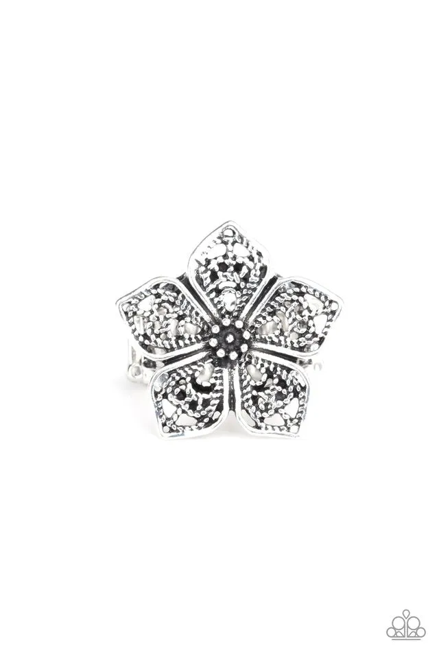 Paparazzi Ring ~ Full Bloom Fancy - Silver