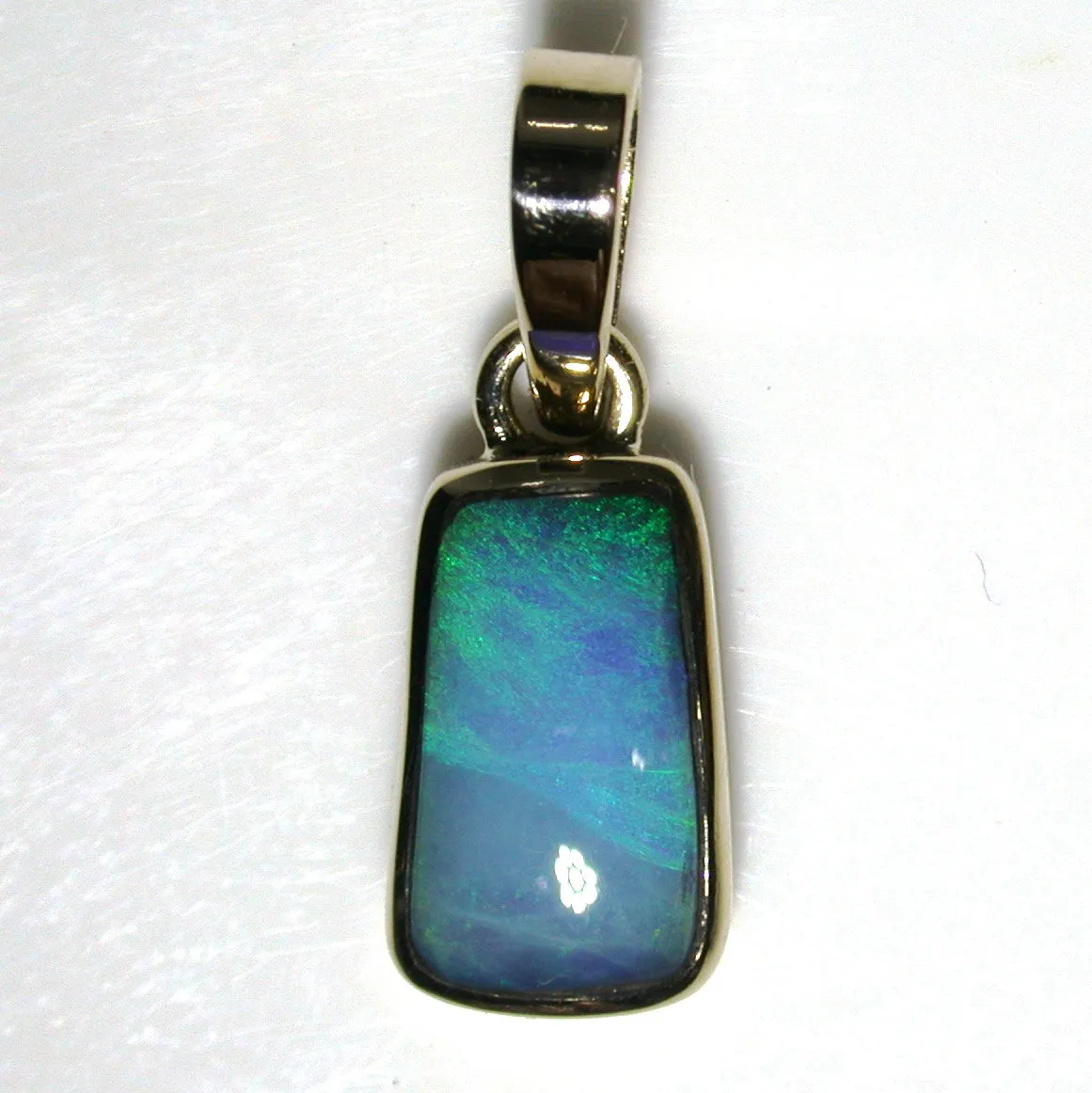 Pastel Green solid boulder opal Pendant