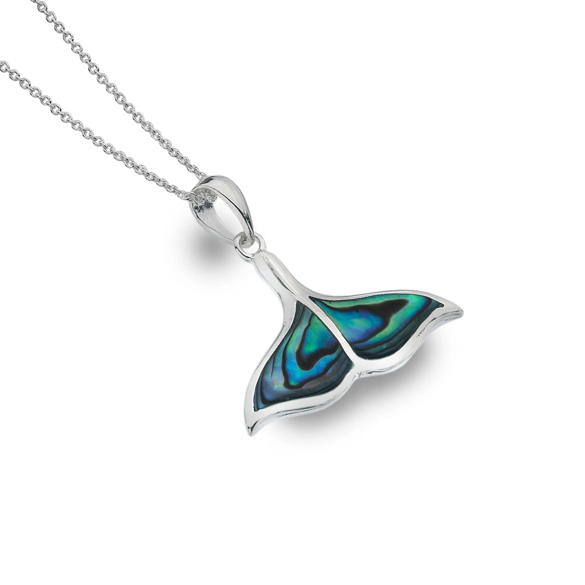 Paua Shell Whale's Tail Pendant