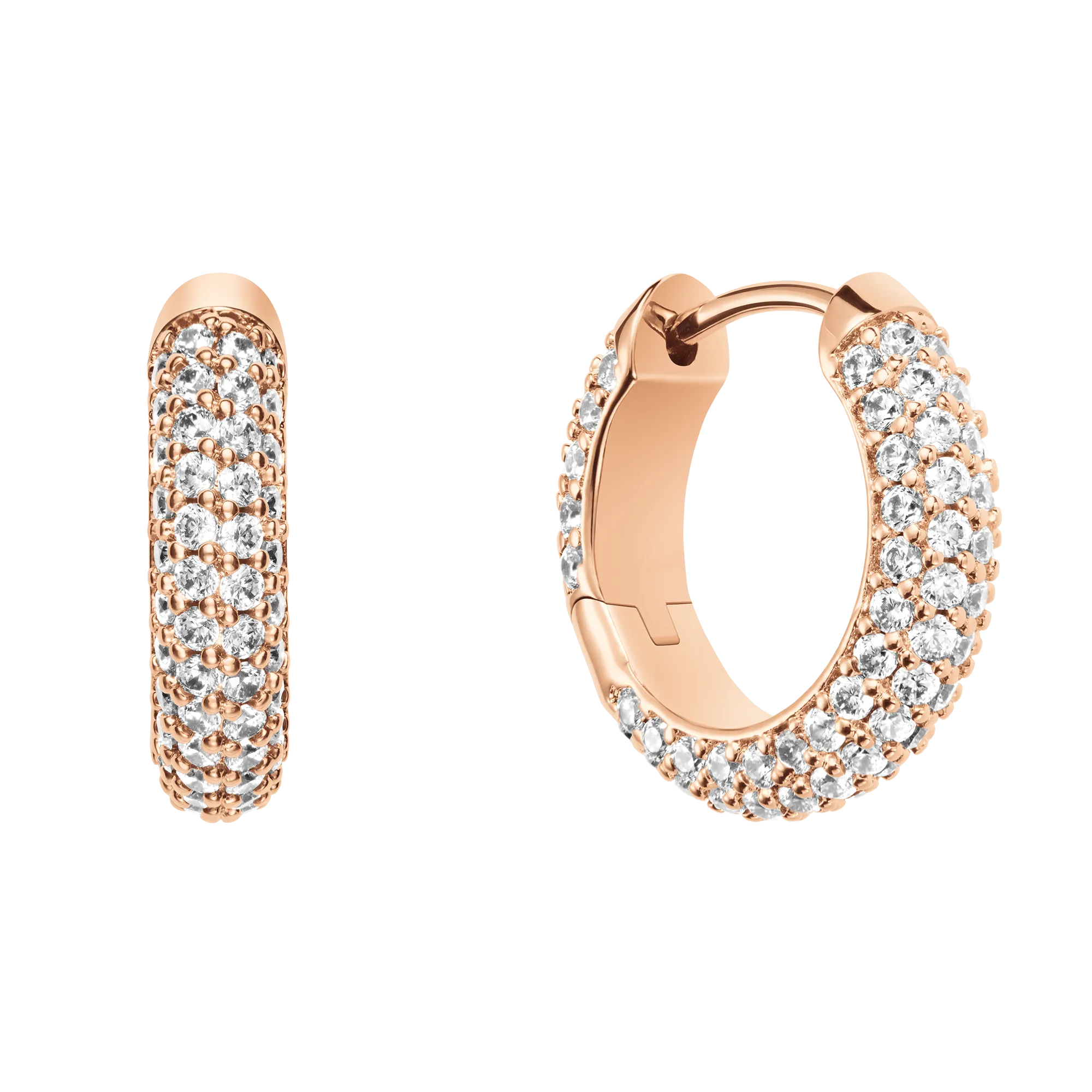 Pavé Crystal Earrings Rose Gold