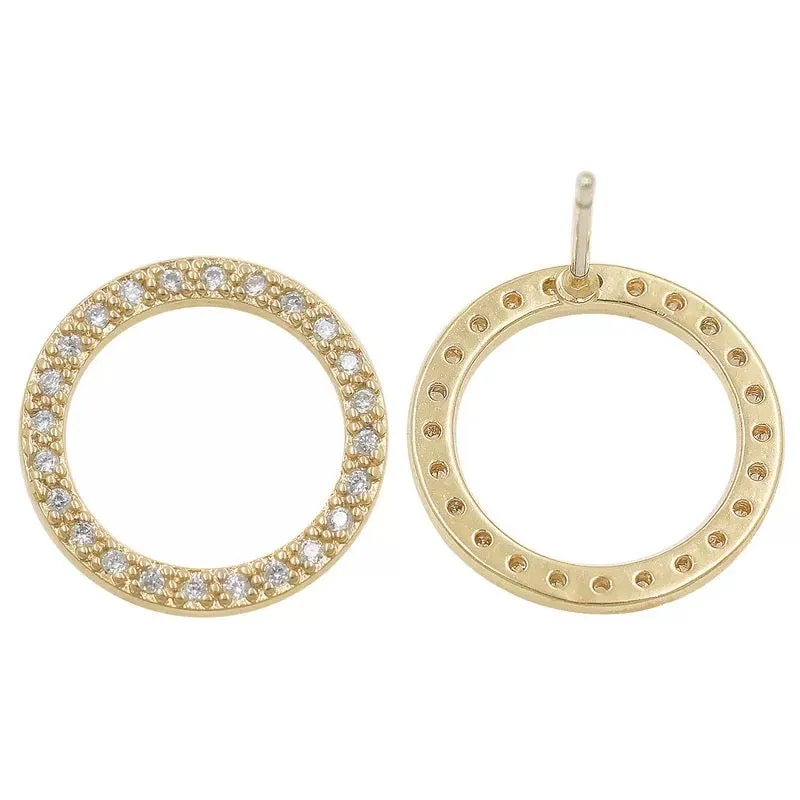 Pave Ring of O Stud Earrings