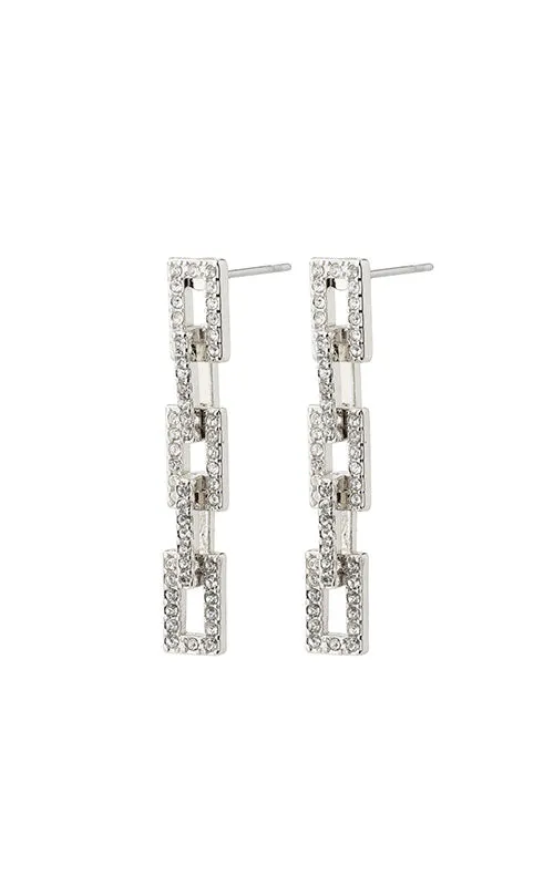 Pilgrim COBY recycled crystal earrings, silver