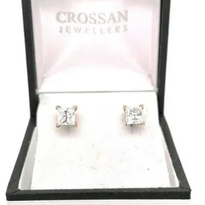 Princess Cut CZ 9ct Studs