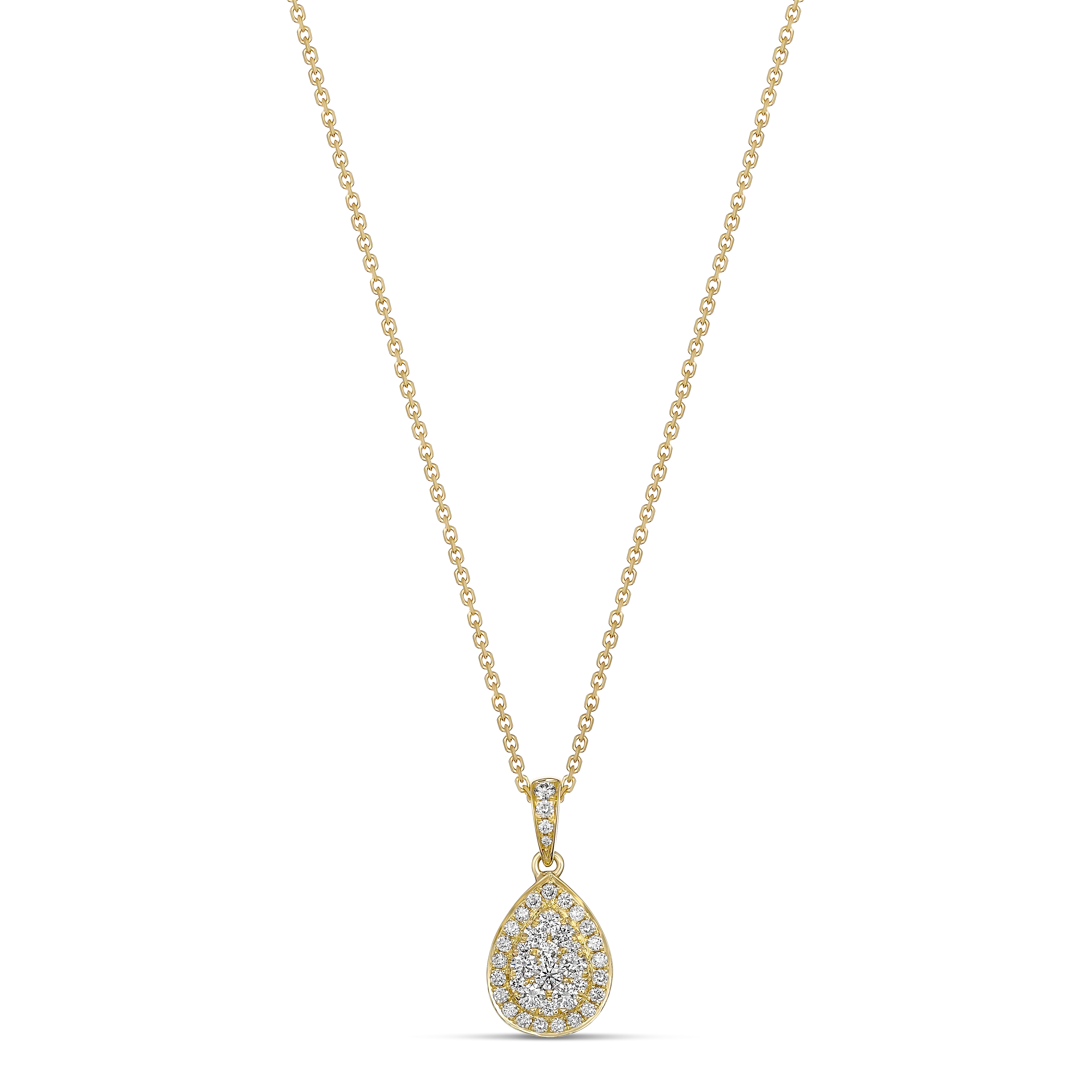 Promise Pear Shaped Diamond Pendant | Yellow Gold